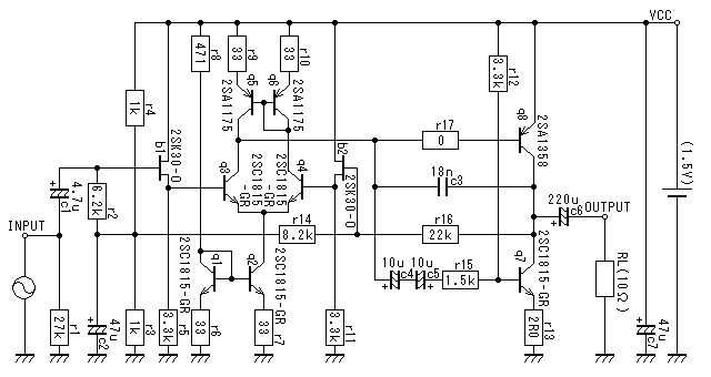 ストア 1.5v スピーカーアンプ